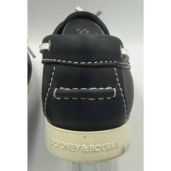 Dooney & Bourke Men's Boat Shoe's Size 9 Navy Leather Deck Moc Toe Portugal - Picture 7 of 13